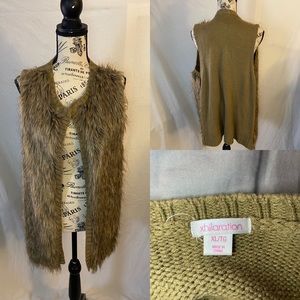Xhileration faux fur front vest